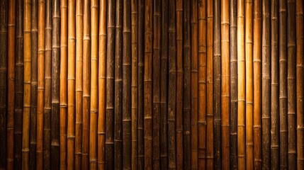 Dark bamboo wall with spotlight effect