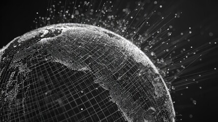 Obraz premium Global network connecting digital data across the world