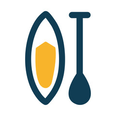 Sup surfboard and paddle shows a great water sport activity on white background