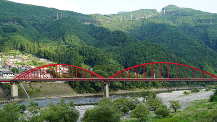 Tranquil Bridge and Landscape in Shizuoka, Japan, Serene Landscapes and River Bridges