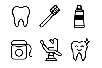 Vector Illustration of Dental Care Icons