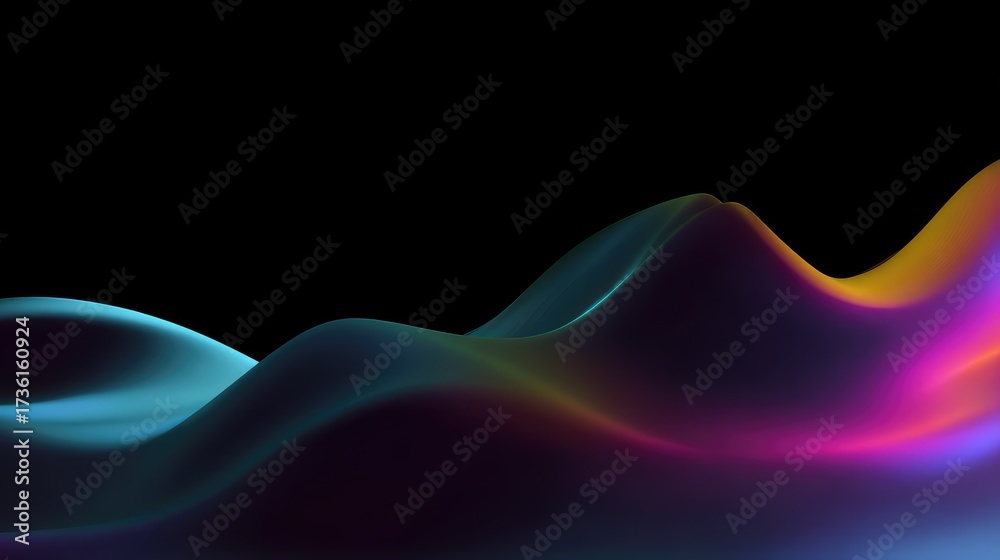 Canvas Prints abstract flowing waves presenting vibrant light gradients