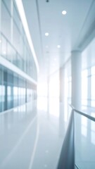 Blurred modern office hallway