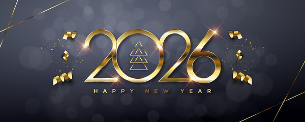 2026 Happy New Year Greeting Card