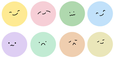 emotion emoji with color round set