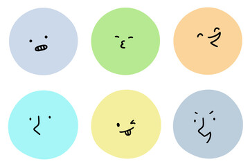 emotion emoji with  color round