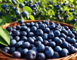 blueberries in a basket