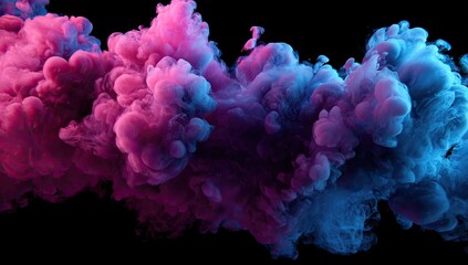 Abstract ink cloud in vibrant hues