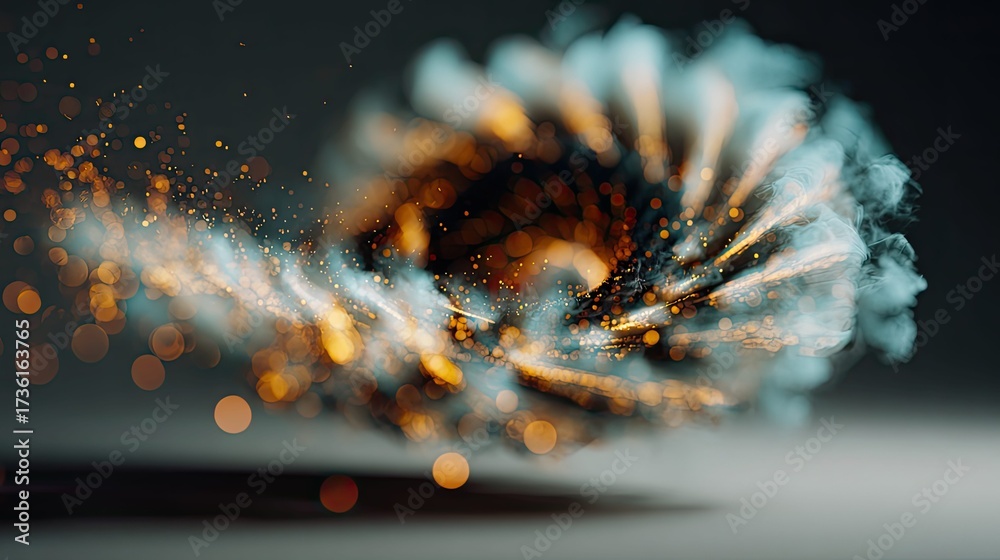 Canvas Prints abstract vortex of glowing sparks and smoke