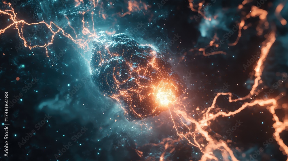 Wall mural cosmic power core creating energy in space