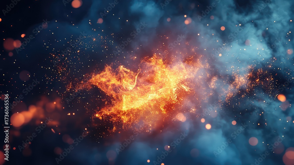 Canvas Prints abstract fire explosion forming a cosmic nebula