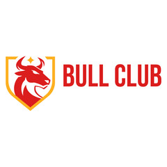 bull club flat minimalist logo design