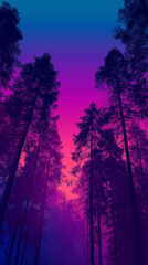 Fototapeta premium Forest Silhouette at Dusk