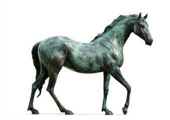 Obraz premium Bronze horse sculpture, profile view