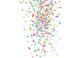 Colorful confetti falling isolated on transparent background