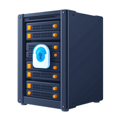 Fototapeta premium Server rack data security setup in modern office technology focused environment professional viewpoint