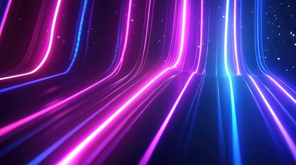 Fototapeta premium Abstract glowing neon lines moving fast in futuristic style