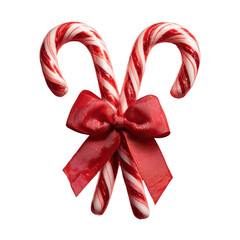 Decorative Candy Canes with a Red Bow for Holiday Festivities