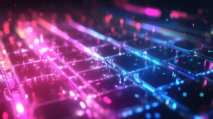 Digital grid network displaying data stream technology
