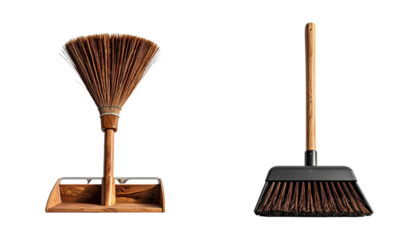 Broom with Dustpan Duo Collection  Isolated on Transparent Background