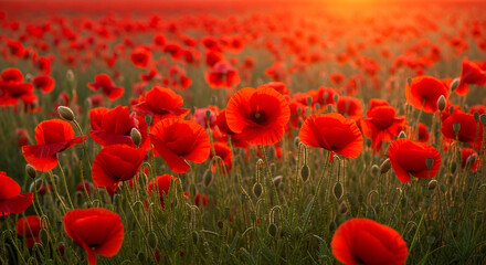 Field of Red Poppies at Sunset 3a4e5ac52ed791894954f9549a2d8bafdr