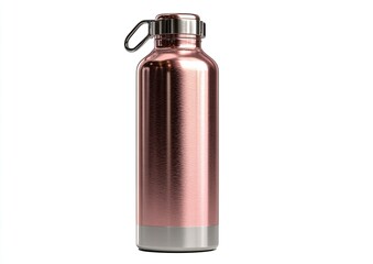 Rose gold metal water bottle with carrying loop