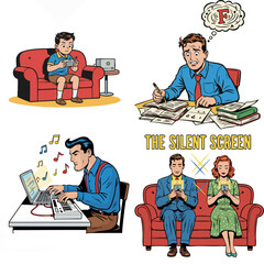 The Determined Gamer,The Difficult Exam,The Digital Composer,The Digital Divide