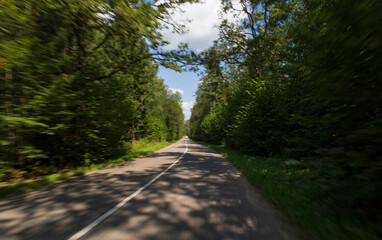 views of the road highway on a sunny day in summer. 