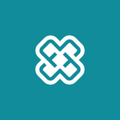 Abstract Letter X Positive Plus Symbol Logo Design Vector Template