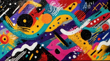 Obraz premium Abstract colorful music art background with splattering paint