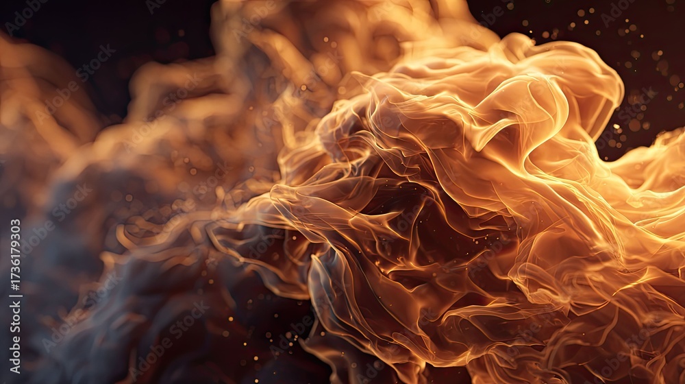Wall mural abstract fire smoke creating dynamic flowing patterns