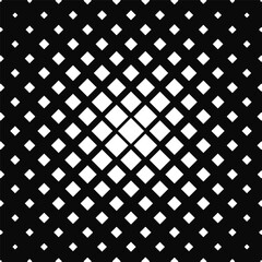 Abstract geometric background with a black and white checkered pattern of squares. Vector illustration creates a sense of depth, rhythm and dynamic movement in space.
