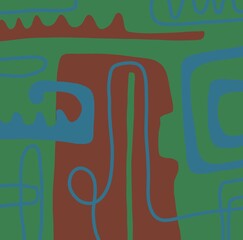 Minimal abstract image for modern interior. The picture is painted by hand on a tablet.