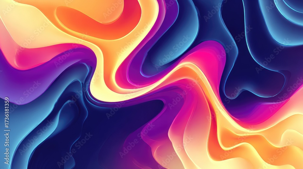 Canvas Prints abstract flowing liquid waves creating colorful background