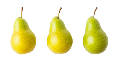  Fresh Pear Trio in a Row with Equal Spacing White Background.png