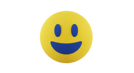 Fototapeta premium Isolated smiling yellow emoji ball for fun and positive feelings; simple design, icon