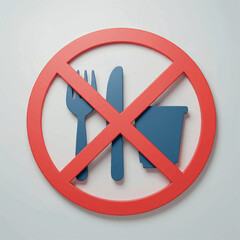 Obraz premium No Food or Drink Prohibition Sign Vector Icon – Minimalist Clean Area Symbol