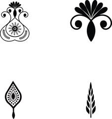 Decorative Floral Brush Set for Mandala, Henna, and Digital Art