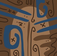 Minimal abstract image for modern interior. The picture is painted by hand on a tablet.