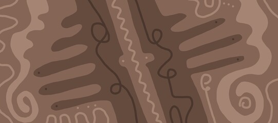 Minimal abstract image for modern interior. The picture is painted by hand on a tablet. © neurostructure