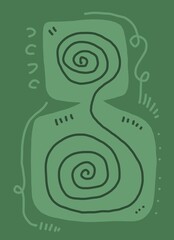 Minimal abstract image for modern interior. The picture is painted by hand on a tablet. © neurostructure