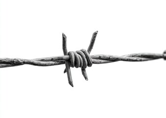 Close-up of a section of barbed wire