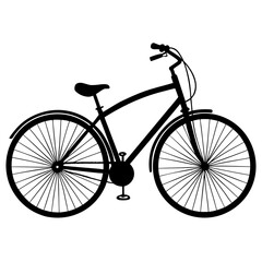 Old bicycle vector clean black silhouette design white background