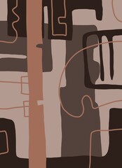 Minimal abstract image for modern interior. The picture is painted by hand on a tablet. © neurostructure