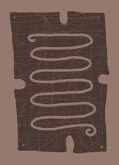 Minimal abstract image for modern interior. The picture is painted by hand on a tablet. © neurostructure