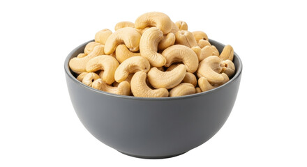 Isolated bowl of cashew nuts delicious snack dessert healthy vegan diet natural food