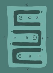 Minimal abstract image for modern interior. The picture is painted by hand on a tablet. © neurostructure