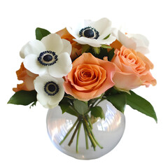 Watercolor-Style Vase with Flowers – Blue and White Design with Bright Florals