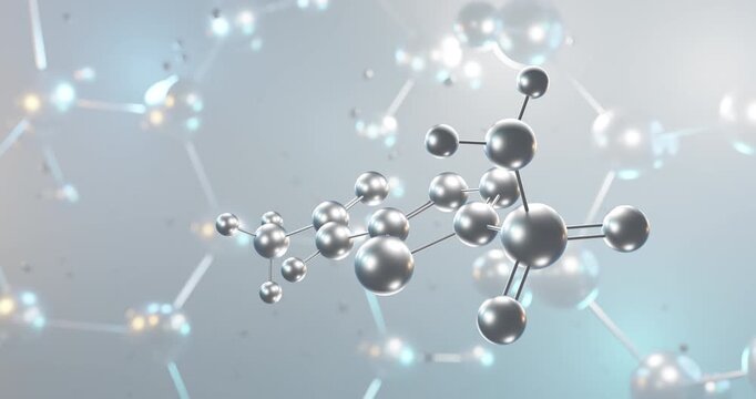 Acetazolamide rotating 3d molecule, molecular structure of diuretic agent seamless video
