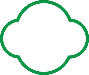 Green quatrefoil shape graphic for decorative and symbolic use